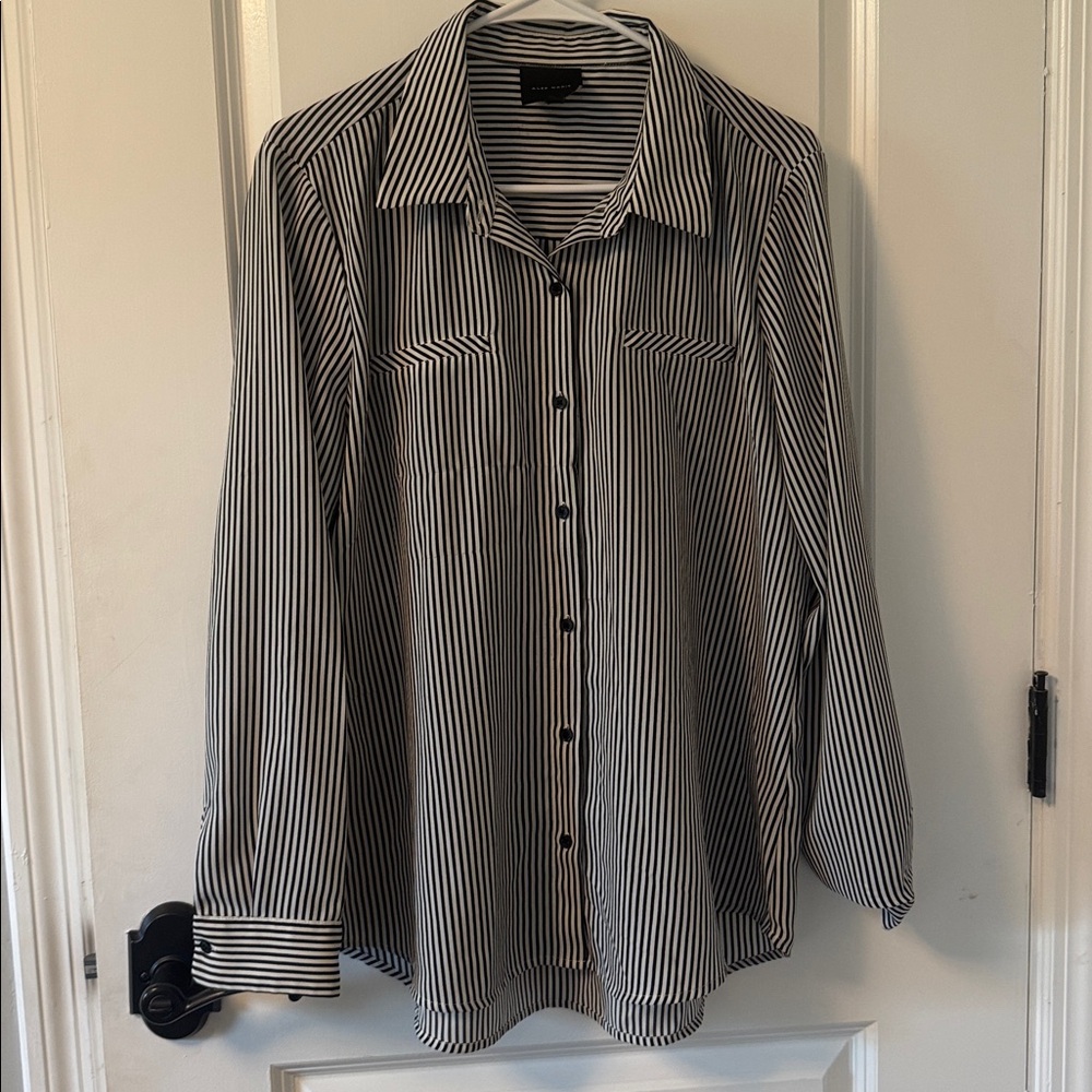 Alex Marie Black/white Striped blouse